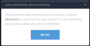 Retry button after inactivity timeout